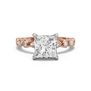 Image for Princess Hidden Halo Ring with Alternating Marquise band