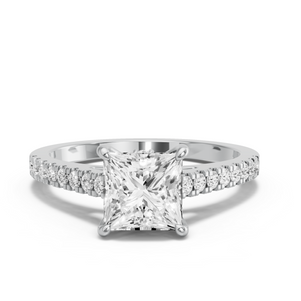 Image for Princess Hidden Halo Ring with Cathedral Pave band