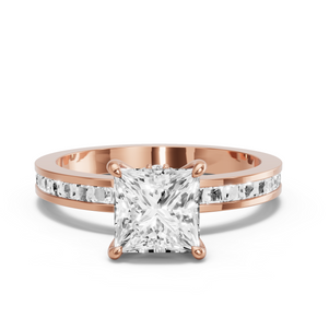 Image for Princess Hidden Halo Ring with Channel band