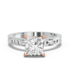 Image for Princess Hidden Halo Ring with Channel band