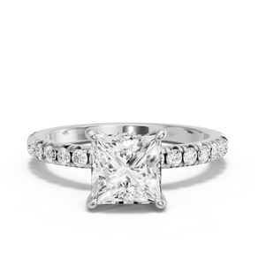 Image for Princess Hidden Halo Ring with French Pave band