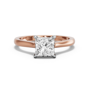 Image for Princess Hidden Halo Ring with Knife Edge Cathedral band