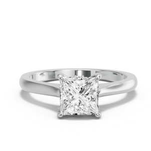 Image for Princess Hidden Halo Ring with Knife Edge Cathedral band