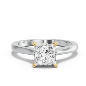 Image for Princess Hidden Halo Ring with Knife Edge Cathedral band