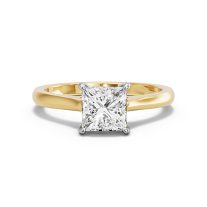 Image for Princess Hidden Halo Ring with Knife Edge Cathedral band
