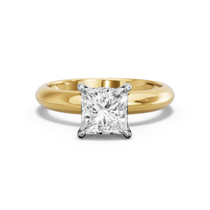 Image for Princess Hidden Halo Ring with Knife Edge Solitaire band