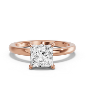 Image for Princess Hidden Halo Ring with Solitaire band