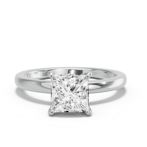 Image for Princess Hidden Halo Ring with Solitaire band