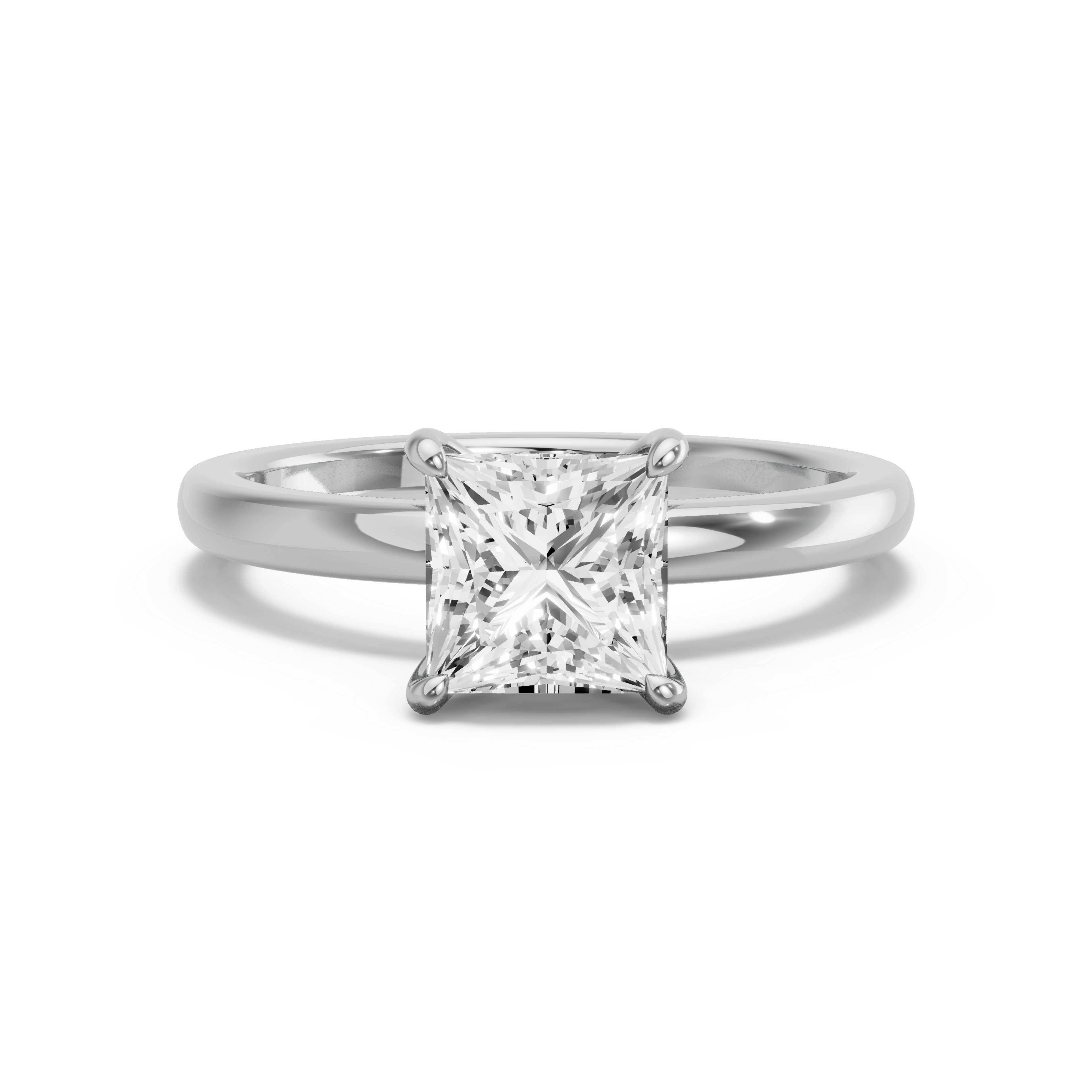 Image for Princess Hidden Halo Ring with Solitaire band in 14K Two Tone Rose Gold