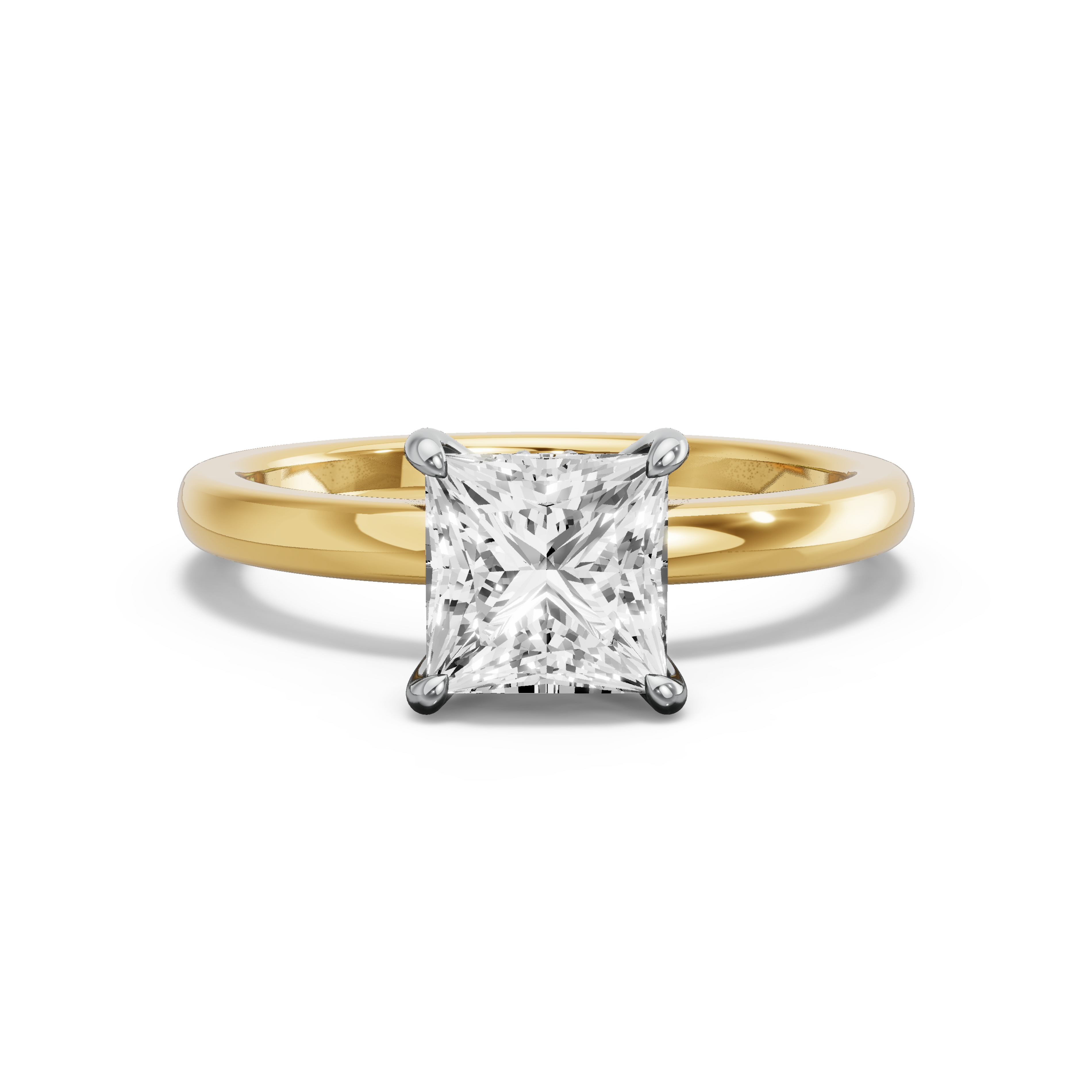Image for Princess Hidden Halo Ring with Solitaire band in 10K Rose Gold
