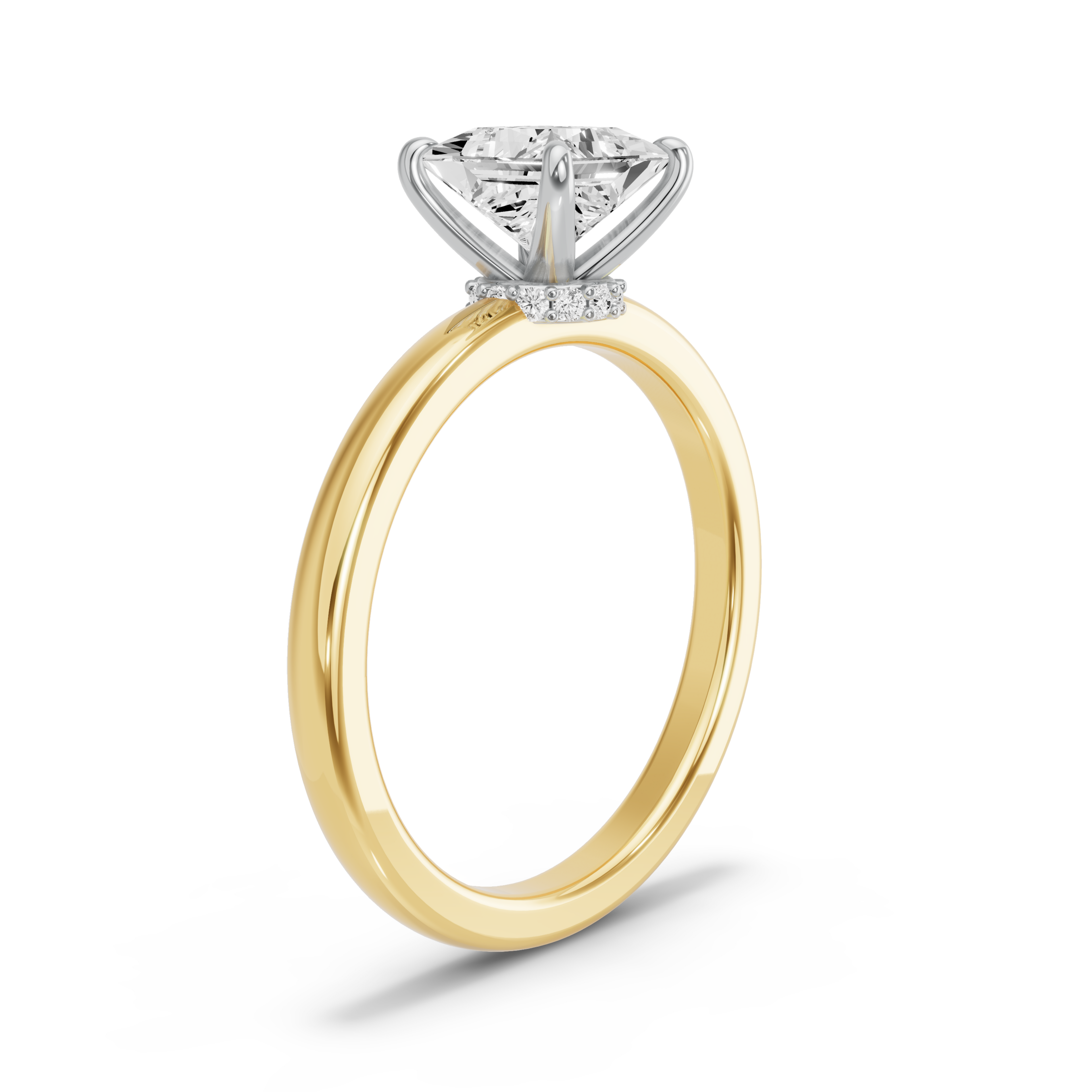 Image for Princess Hidden Halo Ring with Solitaire band in 18K Rose Gold