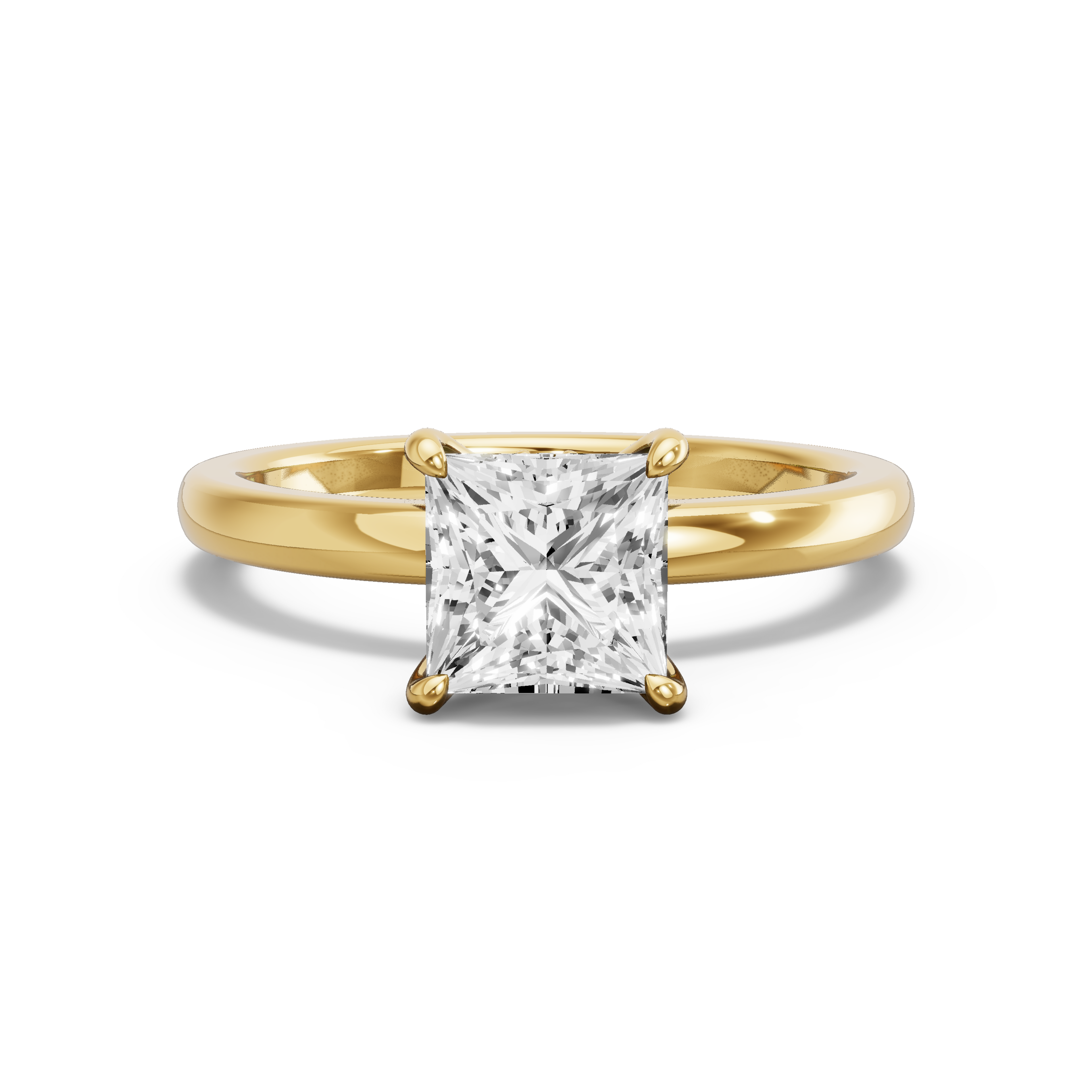 Image for Princess Hidden Halo Ring with Solitaire band in 10K White Gold