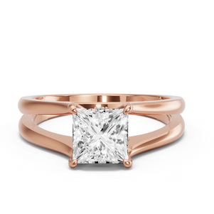 Image for Princess Hidden Halo Ring with Split Ring Solitaire band