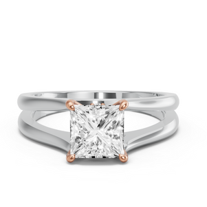 Image for Princess Hidden Halo Ring with Split Ring Solitaire band