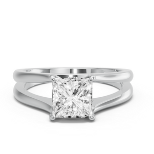 Image for Princess Hidden Halo Ring with Split Ring Solitaire band