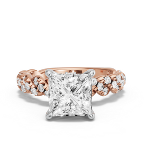 Image for Princess Hidden Halo Ring with Twist Pave band