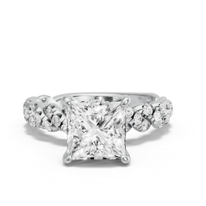 Image for Princess Hidden Halo Ring with Twist Pave band