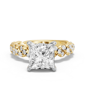 Image for Princess Hidden Halo Ring with Twist Pave band