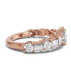 Image for Radiant Hidden Halo Ring with Alternating Baguette band