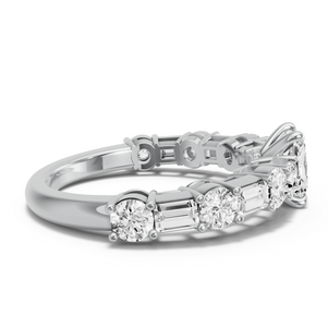 Image for Radiant Hidden Halo Ring with Alternating Baguette band