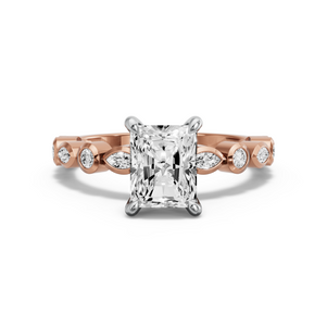 Image for Radiant Hidden Halo Ring with Alternating Marquise band