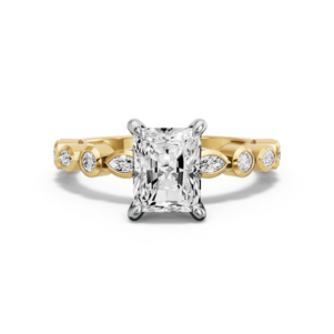 Image for Radiant Hidden Halo Ring with Alternating Marquise band