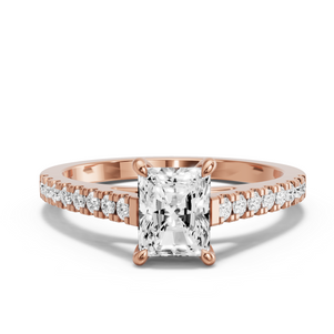 Image for Radiant Hidden Halo Ring with Cathedral Pave band