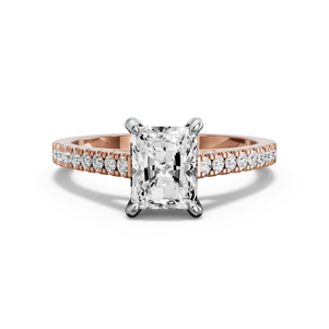 Image for Radiant Hidden Halo Ring with Cathedral Pave band