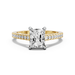 Image for Radiant Hidden Halo Ring with Cathedral Pave band