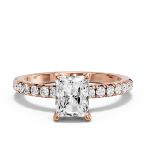 Image for Radiant Hidden Halo Ring with French Pave band