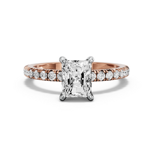 Image for Radiant Hidden Halo Ring with French Pave band
