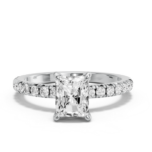 Image for Radiant Hidden Halo Ring with French Pave band