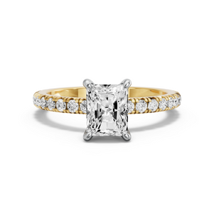 Image for Radiant Hidden Halo Ring with French Pave band