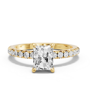 Image for Radiant Hidden Halo Ring with French Pave band