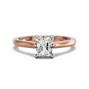 Image for Radiant Hidden Halo Ring with Knife Edge Cathedral band