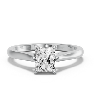 Image for Radiant Hidden Halo Ring with Knife Edge Cathedral band