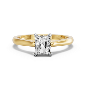 Image for Radiant Hidden Halo Ring with Knife Edge Cathedral band
