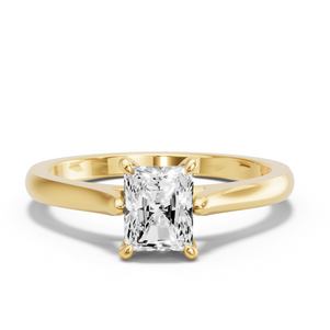 Image for Radiant Hidden Halo Ring with Knife Edge Cathedral band