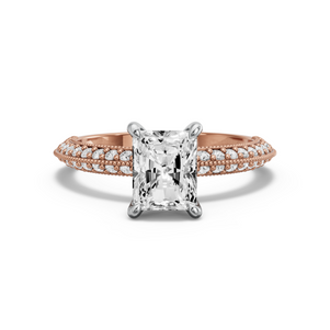 Image for Radiant Hidden Halo Ring with Knife Edge Pave band