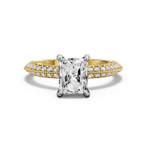 Image for Radiant Hidden Halo Ring with Knife Edge Pave band