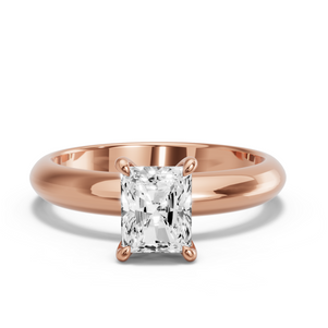 Image for Radiant Hidden Halo Ring with Knife Edge Solitaire band
