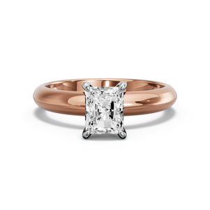 Image for Radiant Hidden Halo Ring with Knife Edge Solitaire band