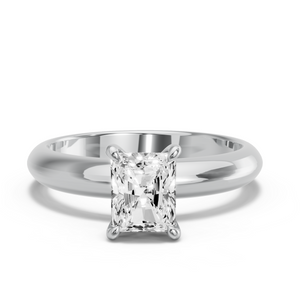 Image for Radiant Hidden Halo Ring with Knife Edge Solitaire band