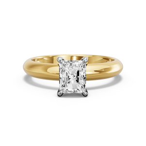 Image for Radiant Hidden Halo Ring with Knife Edge Solitaire band