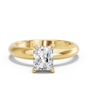 Image for Radiant Hidden Halo Ring with Knife Edge Solitaire band