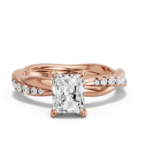 Image for Radiant Hidden Halo Ring with Rope Pave band