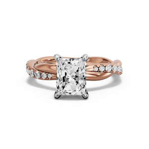 Image for Radiant Hidden Halo Ring with Rope Pave band
