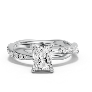 Image for Radiant Hidden Halo Ring with Rope Pave band