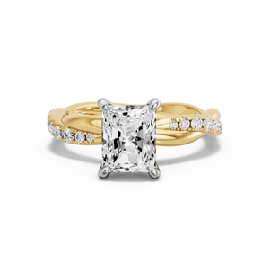 Image for Radiant Hidden Halo Ring with Rope Pave band