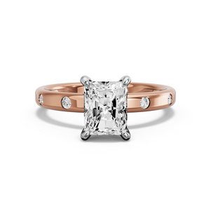 Image for Radiant Hidden Halo Ring with Sleek Accent band